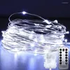 Cordes décoration de noël fête jardin lampe étanche mariage éclairage batterie LED fil de cuivre chaîne lumière télécommande