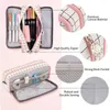 Grande trousse à crayons grande capacité 3 compartiments pochette en toile pour garçons filles écoliers A