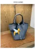 Original Designer Picotin Lock Bag Manual Helt semi Vegetabilisk korgväska Hand Sydd vaxtråd Tc Raw Leather Cow Hold Women's Bucket 5J8G