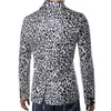 Męskie garnitury Blazers Wedding Blazer for Men Leopard Print Stage Kurtka Slim Fit Casual Płaszcz Czarny White2505