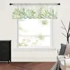 Curtain Plant Leaves Summer Tulle Kitchen Small Window Valance Sheer Short Bedroom Living Room Home Decor Voile Drapes