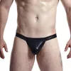 Cuecas Calcinhas Masculinas Cintura Baixa Poliéster Tecido Serpentina Levantamento de Glúteos Bolsa Grande U Convexo Jockstrap Tanga Dupla