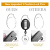 Jewelry Pouches 10 Pack Retractable Badge Reel With Carabiner Belt Clip And Key Ring For ID Card Keychain Holder Black