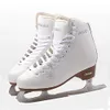 Patins à roulettes en ligne Enfants Enfants Professionnel En Cuir Véritable Thermique Chaud Épaissir Figure Patins À Glace Chaussures Avec Lame De Glace PVC Étanche Blanc HKD230720