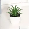 Andra heminredning Desktop Decoration Mini Artificial Aloe Plant Bonsai Simation Succent Potted Flower Drop Delivery Garden DH0VE