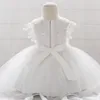 Fille Robes Enfants Princesse Dentelle Robes Broderie Tutu Robe Performance Vêtements Avec Arc De Mariage Fleur Filles Robe De Soirée