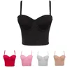 Camisoles style halter crop top solid color bra vest small sling detachable shoulder strap shaping short dance girl wrapped chest 274C