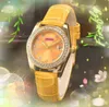 Crime Premium Orologi da donna con quadrante piccolo Movimento al quarzo Orologio da polso Star Bee Diamanti Anello Cinturino in pelle Vetro zaffiro Orologio da polso Regali