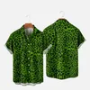 남성 캐주얼 셔츠 하와이 티 셔츠 Y2K Hombre 패션 표범 프린트 3D 아늑한 짧은 슬리브 해변 대형 옷 230720