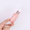 Garrafa de óleo essencial vazia por atacado 5ml 10ml 15ml 20ml 30ml 50ml 100ml Tampas de ouro rosa Garrafas conta-gotas de vidro rosa para cosméticos Gqulk