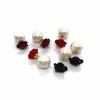 Brincos Stud Flor Rosa Vermelha Pérola Brincos Pequenos/coreano Luxo Elegante Jóias Atacado/brincos/boucle D'oreille Strass Bijoux