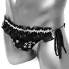 Slip mode dentelle maille Sissy slips Lingerie culotte pour hommes travestis Gay Bikini Sexy sous-vêtements Transparent Floral