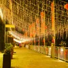 Светодиодный рождественский светильник европейского стандарта 110 В 220 В, сосулька, водопад, сказочная гирлянда для штор, гирлянда, уличный декор для свадьбы, вечеринки, спальни