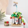 Blocos NOVO Romântico Fofo Planta Morango Vaso De Flores Jardins Casa Blocos de Construção Modelo Clássico Mini Tijolos Conjuntos Kits para Crianças Presente R230720