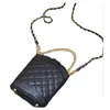 Storage Bags 2022 New Quilted Chain Caviar Bag Phone Bagscase 2 Chains Fashion Pu Pattern Hand Case Drop Delivery Home G Dot