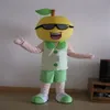 Trajes de mascote de menino de limão Tema animado Homem de fruta de limão Cospaly Mascote de desenho animado Personagem de festa de carnaval de Halloween Costume202P