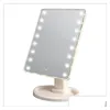 Mirrors Led Touch Sn Makeup Mirror Professional Vanity With 16/22 Lights Health Beauty Adjustable Countertop 180 Rotating C421 Drop Dhlox