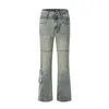 Jeans da uomo High Street Washed Slim Fit Salopette multitasche American Retro Micro Horn Pants Fashion Distressed