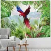 Tapijten Palmboom Tapijt Muur Opknoping Tropische Bladeren Bloemen Patroon Strand Wandtapijt Dier Achtergrond Muur Doek Tapijt Wandtapijten R230720