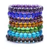 Pulseira de miçangas de vidro coloridas transparentes para mulheres masculinas fashion simples pulseira clássica unissex GB1372247B