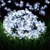 Solar Cherry Blossom Flower Garland LED String Fairy Lights Crystal Flowers for Outdoor Wedding Christmas Decors ll