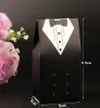 Dress Tuxedo Brud Groom Wedding Favor Ribbon Candy Bomboniere Box Anniversary Valentine's Day Engagement Treats Paper Boxes LL