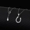 S925 Sterling Zilver U-vormige Hoefijzer Ketting vrouwen-selling Eenvoudige Mode-sieraden Zirkoon Hanger Sleutelbeen Chain235r