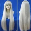 inuyasha kurama Long Silver White Cosplay Straight Full Wigs 100cm241D