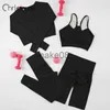 Женские спортивные костюмы Chrleisure 234 Piece Gym Yoga Set Women Seamless Sportswear Otbits Travel Fitness Shorts для женских спортивных леггинсов костюм J230720