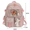School Bags Kawaii Aesthetic Women Backpack Bag for Teen Girls Japanese Korean Rucksack Student Bookbags with Cute Accessor Mochila 230720
