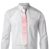 Boogbladen roze ombre Japanse golven Patroonafdruk Wave Casual unisex nek stropdas dagelijkse slijtage smal gestreepte slanke cravat
