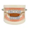 Hip Hop Iced Out CZ Mouth Teeth Grillz Caps Top Bottom Grill Set Men Women Vampire Grills267m