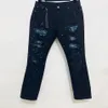 Jeans pour hommes pantalons design de luxe Long Skinny Diamant artificiel Détruire la courtepointe Jean de créateur trou déchiré Mens Designers Clothes297I