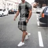 Herrspårar Est Summer Men's T-shirts/Shorts/Set/Casual Loose Overdimensionerade topppar Sportkläder Hip Hop Streetwear Fashion Clothing Suit 230719