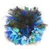 Flores decorativas Coroa de penas de pavão artificial 47 cm primavera verão pendurada decoração de casa para pano de fundo casamento lareira festa páscoa