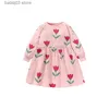 Girl's Dresses Little Maven Girls' Long Sleeve Guard Dress Pure Cotton Children's Dress New Cute Girls' Dress T230720