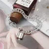 Mode Big Lock Chain Enkelbanden voor Vrouwen Punk Zilver Kleur Dikke Enkelband Been Voet Sieraden 230719