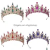 Gioielli per capelli Tiara Crystal Bridal Crown Sier Color Diadem Veil Diademi S Accessori Copricapo Head Jewelr Drop Delivery Hairjewelry Dhr0D