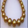 Fine Pearl Jewelry HUGE 18 13-15 MM golden natural SOUTH SEA PEARL NECKLACE 14K246W