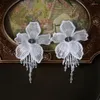 Boucles d'oreilles pendantes mariée cristal fil fleur gland accessoires de conception de mariage