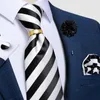 Bow Ties Classic Brown Black Striped Men's Neck Tie Brooche St 8cm Width Wedding Accessories Gravata Gift For Men DiBanGu