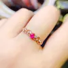 Bagues en grappe Topaze naturelle Bague en argent 925 certifié carré 4x4mm pierre précieuse rose beau cadeau pour les filles