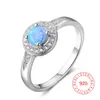 mix design usine directe opale pierres s925 bague en argent bijoux de mode cadeaux de mariage réel 925 Sterling anneaux bleu blanc gemst273E
