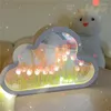 Tischlampen DIY Wolke Tulpe Nachtlichter handgemachte LED Neuheit Lampe Schlafzimmer Ornament Spiegel Nachttisch für Heimdekoration Geburtstagsgeschenke