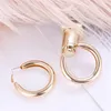Hoop Huggie Stainless Steel Big Round Round Arrings Higds for Women ol Styles Gold Color Circle Creole2378