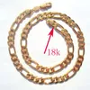 18k Solid Gold Plated AUTHENTIEKE AFWERKING 18k gestempeld 10mm fijne Figaro Chain ketting heren Made In 600mm242b