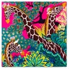 Hand Rolrand Zijden Vierkante Sjaal Top Vrouwen Dubbelzijdig Satijnen Sjaals Giraffe Dier Vintage Hoofd Hals Sjaals Shawl247c