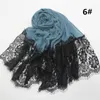Scarves Cross-Border Solid Color Two-Head Black Lace Closed Toe Women's Scarf Silk Shawl