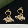 Perle Vintage Boucle D'oreille Bijoux De Corps Ailes Abeille Charme Femmes Or Cercle Anneau Oreille Stud Partie Diamants De Luxe Boucles D'oreilles Paquet Avec Boîte