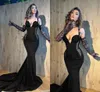 Vestidos de noite elegantes pretos plus size sereia para mulheres com alças espaguetes vestidos de desfile de noite ocasião especial aniversário celebridade vestido de festa roupa formal